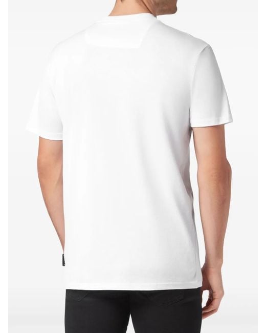 Philipp Plein White Snake-Embellished T-Shirt for men