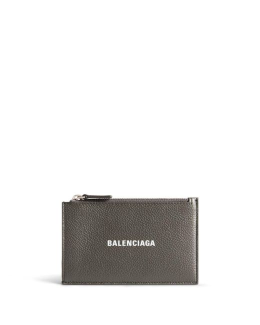 Balenciaga Gray Logo-print Leather Wallet for men