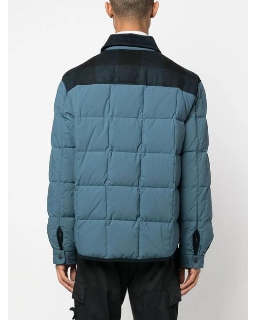 Woolrich Blue Quilted Press-Stud Fastening Jacket for men