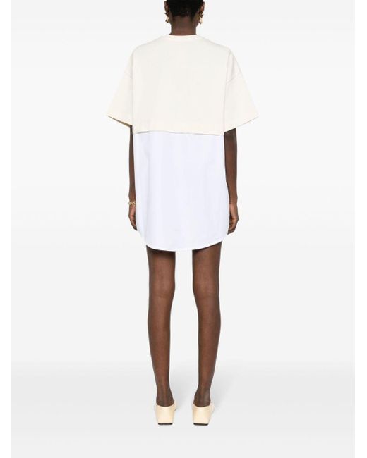 Robe-chemise à effet superposé Patou en coloris White
