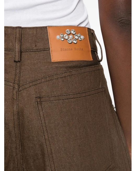 Simone Rocha Brown Jeans Mit Logo-Patch