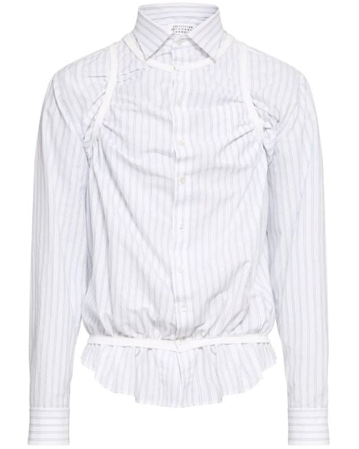 Maison Margiela White Stripe Tank Shirt for men