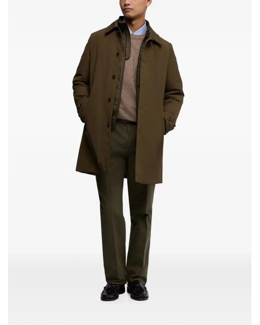 Aspesi Brown Button-Fastening Spread-Collar Coat for men