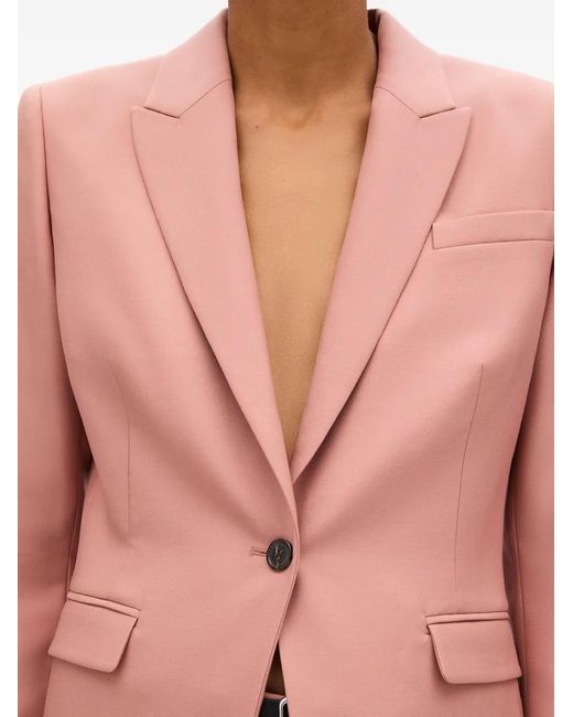 Another Tomorrow Pink Single-Button Peaked-Lapel Blazer