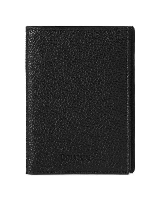 Doucal's Black Tumbled Leather Passport Holder for men