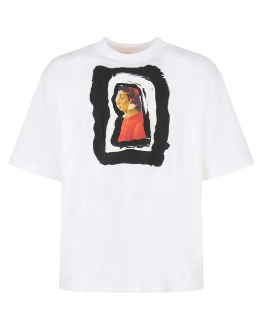 メンズ Marni Dante プリント Tシャツ White