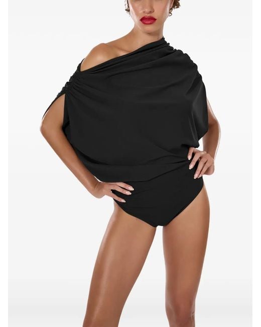 Wolford Black Drape Fluid Body