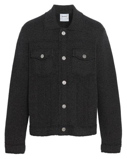 Barrie Black Knitted Denim Jacket for men