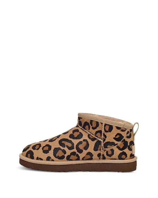 Ugg Brown Leopard-Print Ankle Boots
