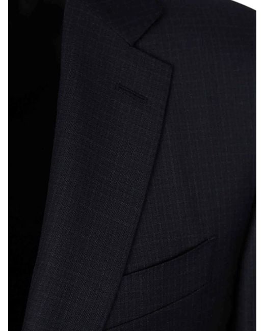 Canali Blue Costume Boutonné À Carreaux for men