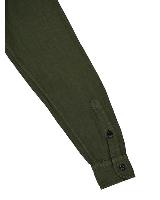 Boglioli Green Long-sleeve Linen Shirt for men