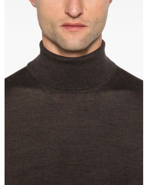 Gran Sasso Brown Turtleneck Top for men