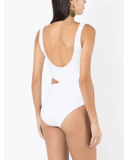 Amir Slama White Woven Cut-Out One-Piece