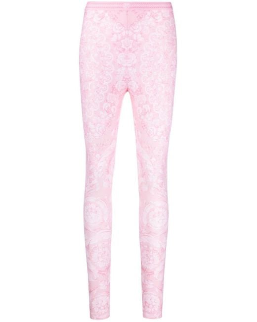 Versace Pink Leggings mit elastischem Bund