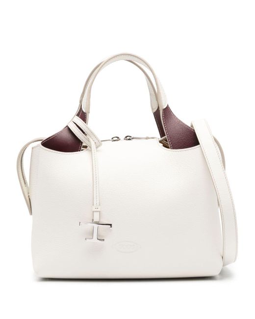 Tod's White Bauletto Leather Tote Bag