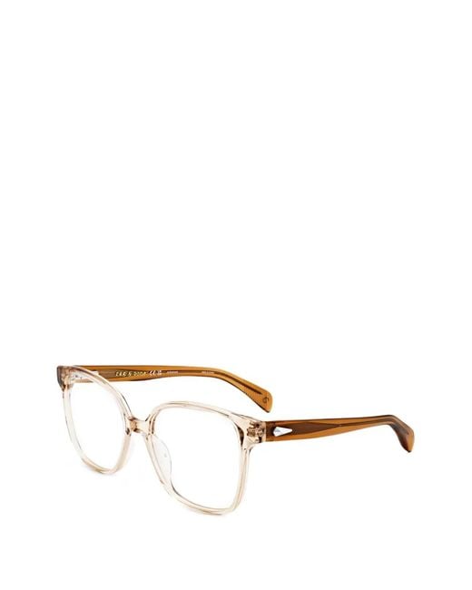 Rag & Bone Metallic Brille Mit Eckigem Gestell