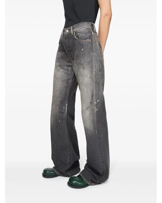 Jean Ample À Effet Usé Acne en coloris Gray