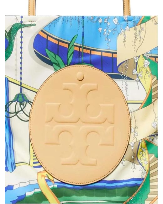Tory Burch Blue Ella Printed Tote Bag