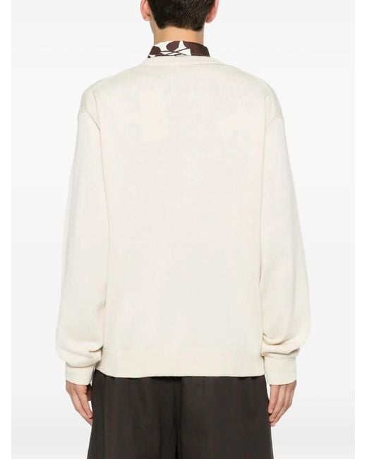 KENZO White Logo-Embroidered Sweater for men