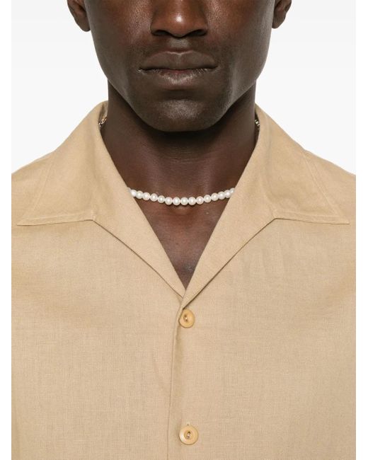 Camicia A Maniche Corte di Sandro in Natural da Uomo