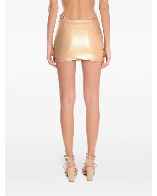 Amir Slama Natural X Jade Picon Draped-Detail Mini Skirt