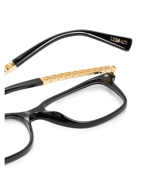 Versace Brown La Greca Square-Frame Glasses