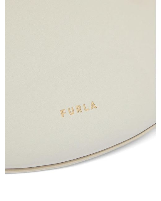 Furla White Kleine Moonstone Schultertasche mit verstellbarem Riemen