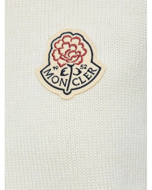 Moncler White Sweater With Logo