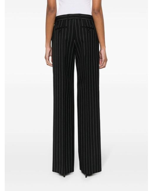 Dolce & Gabbana Black Pinstriped Straight-leg Trousers