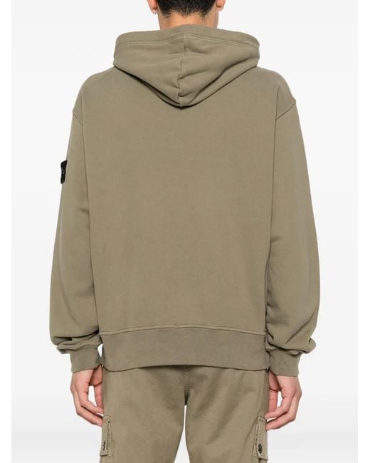 Stone Island Natural Logo-Patch Hoodie for men