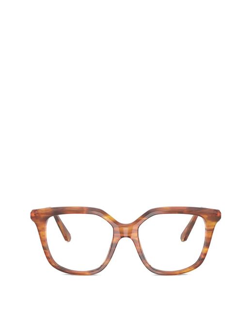 Swarovski Brown Ssquare-Frame Glasses
