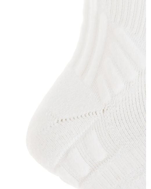 Adidas White Logo-Embroidered Socks