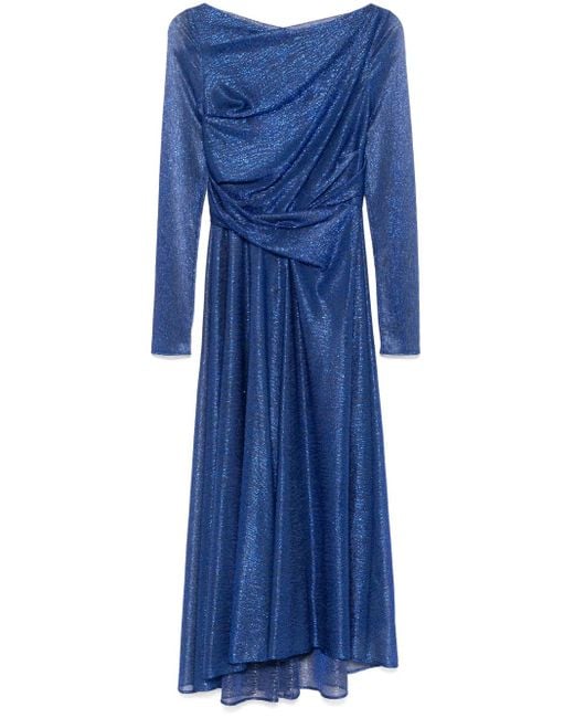 Talbot Runhof Blue Gerafftes Midikleid