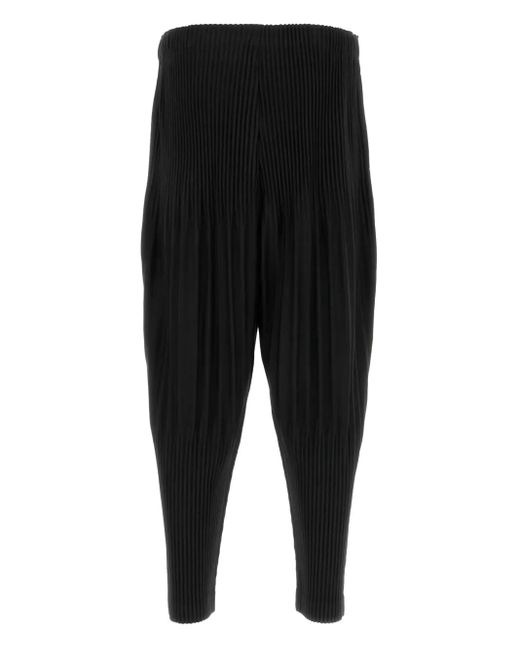 Homme Plissé Issey Miyake Black Plissé-Effect Trousers for men