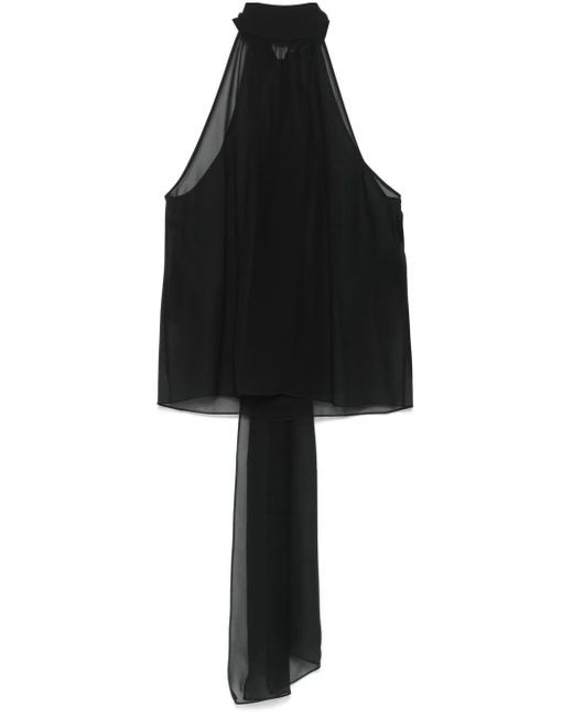 Blusa semitranslúcida de seda Tom Ford de color Black