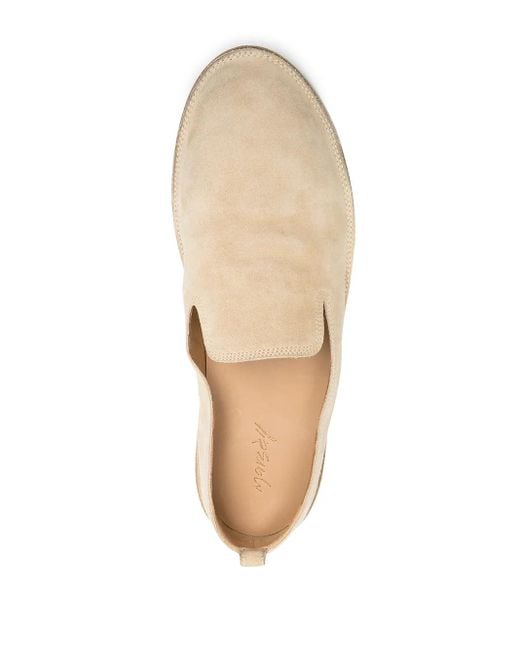 Marsèll Natural Strasacco Round-Toe Suede Loafers