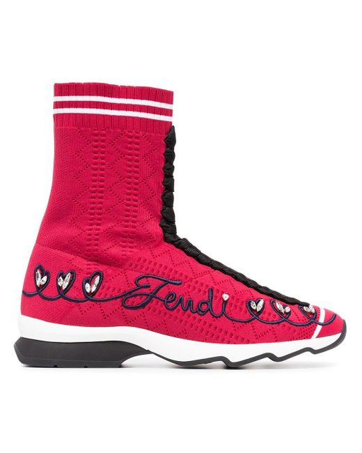 Fendi Embroidered Logo Sneaker Boots