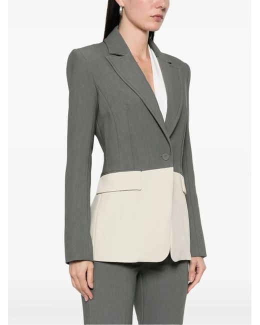 Patrizia Pepe Gray Colour-Block Blazer