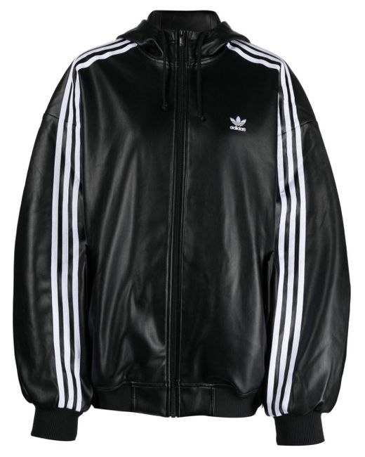 Adidas Black Adilenium Faux-leather Jacket