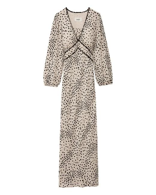 Ba&sh White Derby Polka-Dot V-Neck Maxi Dress