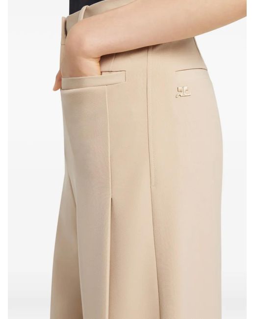 Courreges Natural Pleated-Detail Trousers