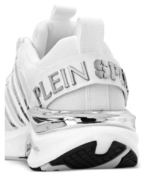 Philipp Plein White Metallic-Detail Sneakers