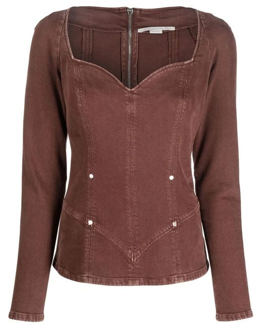 Stella McCartney Brown Sweetheart Denim Top