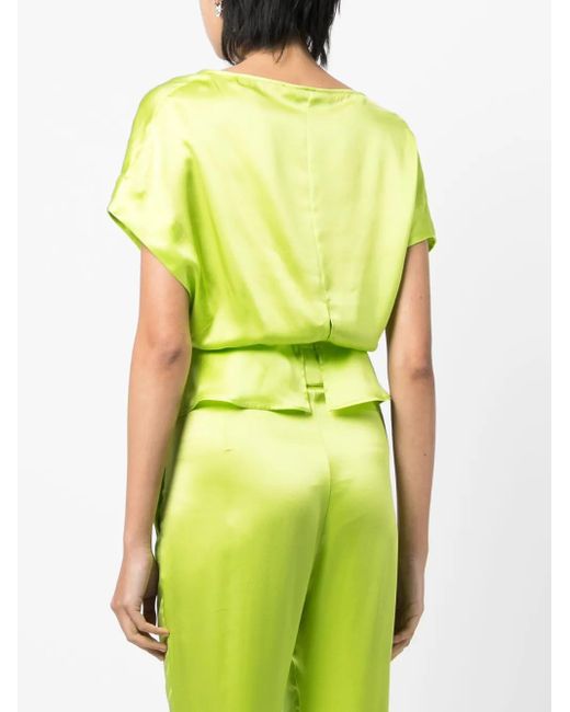 Michelle Mason Yellow Open-Neck Top