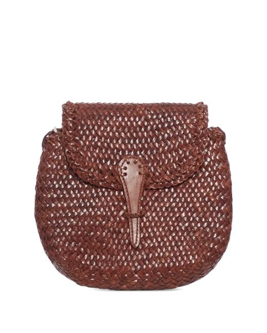 Dragon Diffusion Pink Mini City Woven Leather Cross Body Bag