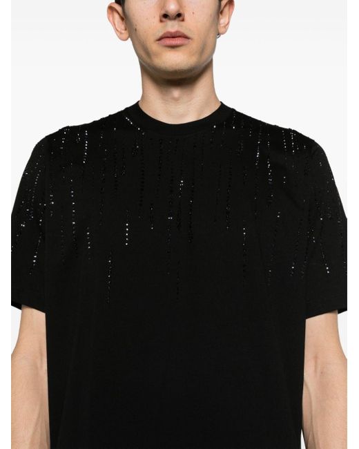 DSquared² Black Crystal-embellished T-shirt for men