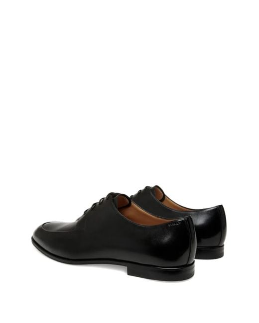 Bally Black Leather Derby Shoes for men