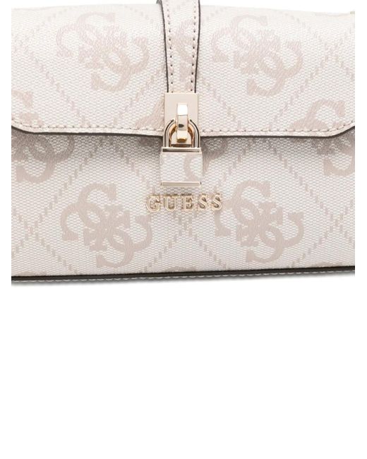 Guess White Small Logo-Plaque Tote Bag
