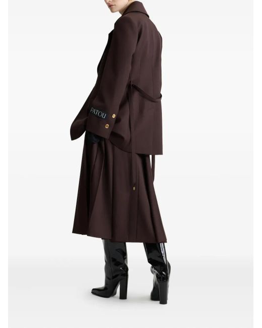 Patou Brown Single-Breasted Belted Jacket