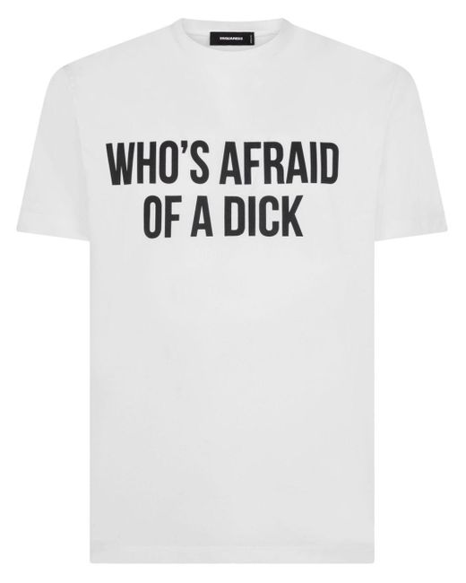 DSquared² White Slogan-print Cotton T-shirt for men